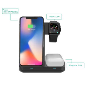 Base Cargador Inalámbrico 3en1 Apple Watch iPhone Celular 15W Foldable - Imagen 4
