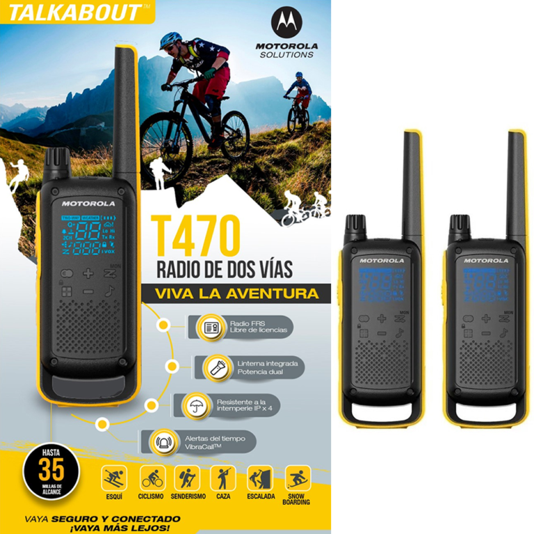 Walkie Talkie Motorola Talkabout T470 Kit de 2 Radios 