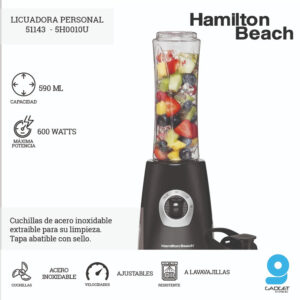 Licuadora Personal Hamilton Beach 600 Watts 51143 - Imagen 1
