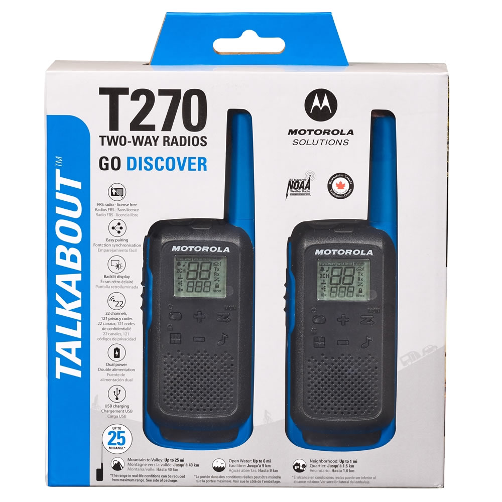 Motorola Walkie Talkie Talkabout T270 Kit de 2 Radios - GADGETSTORE.EC