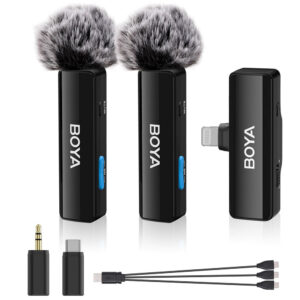 Microfonos dobles Boya BoyaLink A2 USB-C + Lightining + 3.5mm TRS NC - Imagen 4