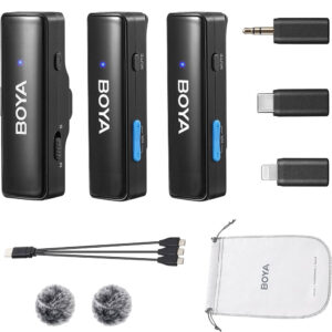 Microfonos dobles Boya BoyaLink A2 USB-C + Lightining + 3.5mm TRS NC - Imagen 2