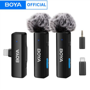 Microfonos dobles Boya BoyaLink A2 USB-C + Lightining + 3.5mm TRS NC - Imagen 1