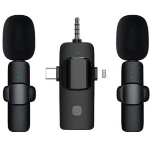 Microfono Inalambrico 2 personas Lightning + USB-C + 3.5mm K15 - Imagen 1