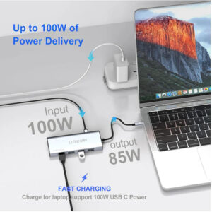 Adaptador HUB QGEEM USB-C a HDMI 4K + USB-A x4 + USB-C x1 PD + Ethernet + SD/MicroSD / Docking 9-1 - Imagen 4