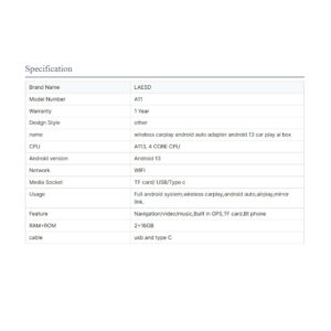 Adaptador Inalambrico 3en1 CarPlay + Android Auto + Android 13 - Imagen 4