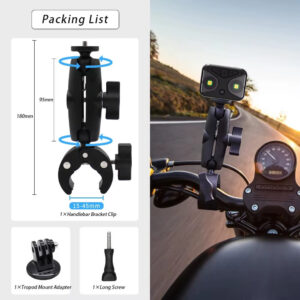 Soporte de Manilar Motocicleta/Bici para Cámara Insta360 y Gopro Hero - Imagen 4