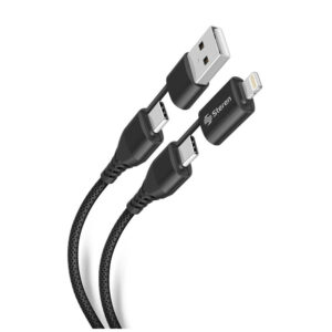 Cable USB 4en1 USB-C USB-A Lightning PD 65W 1m Steren USB-4721 - Imagen 3