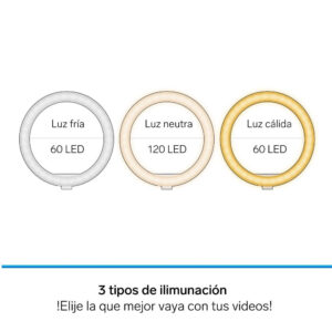 Aro de Luz LED para Selfie 26cm Steren MOV-039 - Imagen 4