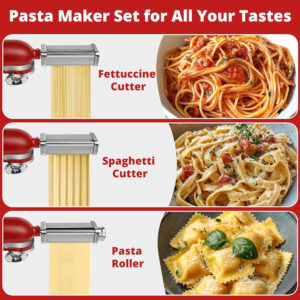 Rodillo y Cortador de Pasta - Fettuccine - Spaghetti 3 Pcs KitchenAid KSMPRA - Imagen 5
