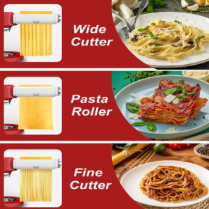 Rodillo y Cortador de Pasta – Fettuccine – Spaghetti 3 Pcs KitchenAid NEWSETS - Imagen 4