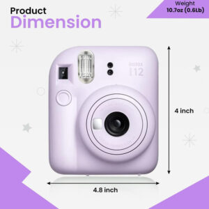 Fujifilm Instax Mini 12 Camara Instantanea Imprime Fotos Holiday Bundle Lila - Imagen 2
