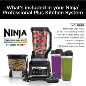 Licuadora Procesador y 2 Vasos To-Go 1400W Auto-iQ Ninja BN805A Pro Plus 5-1 - Imagen 4