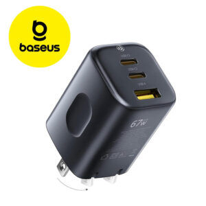 Cargador 67W Baseus PICOGO USB-C 3-Puertos Carga Rapida Laptop/Tablet/Celular
