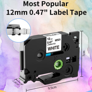 Cinta Laminada Adhesiva TZe-S231/AZe-S231 12mm 8m para Brother P-Touch - Imagen 3