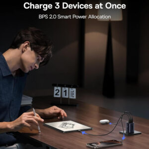 Cargador 67W Baseus PICOGO USB-C 3-Puertos Carga Rapida Laptop/Tablet/Celular - Imagen 6