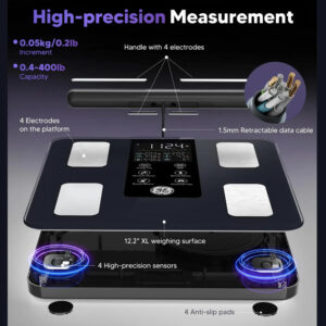 Balanza Análisis Corporal GE Smart Scale BT 8 Electrodos 27 Métricas - Imagen 5