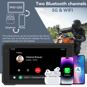 Pantalla para Moto con CarPlay y Android Auto 5” Bluetooth Q5S - Imagen 4