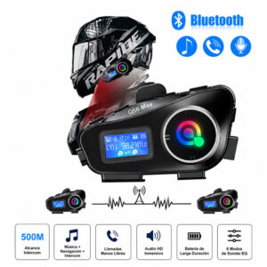 Intercomunicador Para Casco de Moto Q58 Max 500m FM Bluetooth Musica - Imagen 1