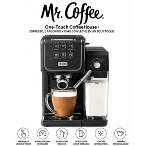 Máquina Automática de Espresso Cappuccino y Lattes 19-Bar Mr. Coffee One-Touch - Imagen 1