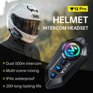 Intercomunicador Para Casco de Moto Y12 Pro 500m Bluetooth Musica - Imagen 2