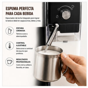 Máquina Automática de Espresso Cappuccino y Lattes 19-Bar Mr. Coffee One-Touch - Imagen 4
