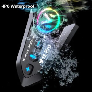 Intercomunicador Para Casco de Moto Y12 Pro 500m Bluetooth Musica - Imagen 6