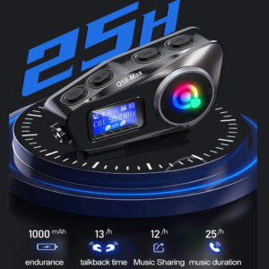 Intercomunicador Para Casco de Moto Q58 Max 500m FM Bluetooth Musica - Imagen 7