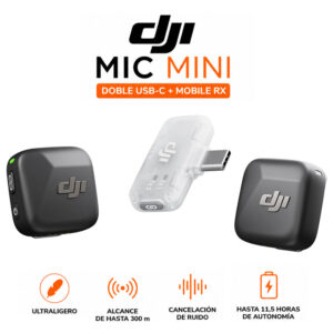 Microfonos Dobles DJI Mic Mini USB-C + Mobile RX - Imagen 1