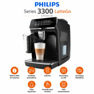 Máquina de Café Automática Philips 3300 LatteGo | Molino | Bebidas Calientes/Frías - Imagen 1