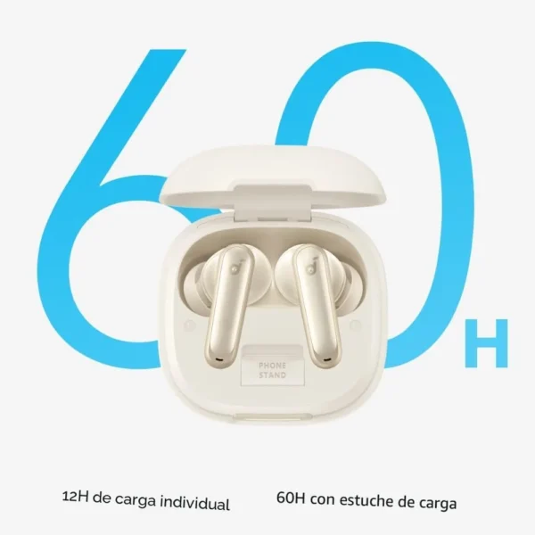 Audifonos Soundcore P40i Blanco con 60 horas de batería y estuche con soporte para celular