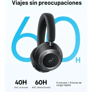 Soundcore Space One Pro negros: 60h batería, 40h con ANC y carga rápida