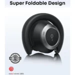 Audífonos Soundcore Space One Pro Negro con diseño ergonómico y almohadillas acolchadas sobre fondo blanco