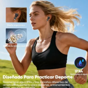 Audífonos AOC ACT1501 negros IPX4 para deporte y running al aire libre