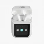Audifonos AOC ACT3504 Pantalla Led Bt blanco con estuche inteligente y pantalla táctil de control