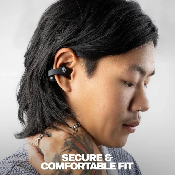 Audífonos Skullcandy Push 720 negros Open Ear Clip-On en oreja