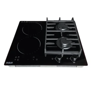 Encimera híbrida RCA IFG7016 5IND002 2 gas y 2 inducción en vidrio negro
