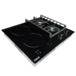 Encimera híbrida RCA IFG7016 5IND002 con 2 gas y 2 inducción en vidrio negro