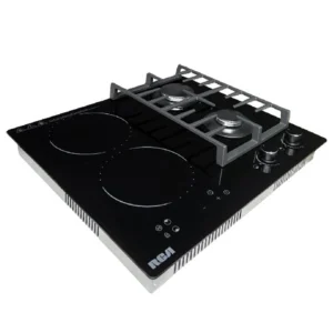 Encimera híbrida RCA IFG7016 5IND002 con 2 gas y 2 inducción en vidrio negro