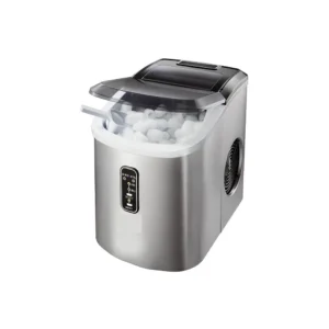 Máquina de hielo RCA 12 Kg 5RCAR1C abierta con cubitos y pala blanca