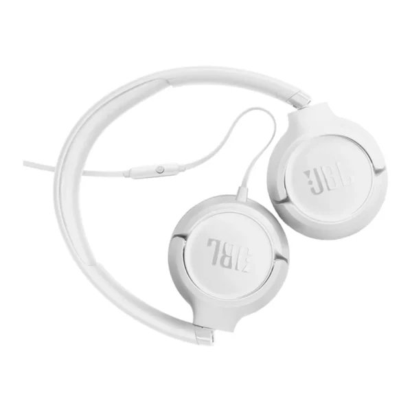 Auriculares JBL Tune 530 blancos plegables con cable plano y micrófono