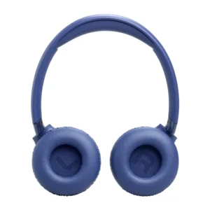 Audifonos JBL Tune 680 NC Azul vista frontal con almohadillas acolchadas sobre fondo blanco