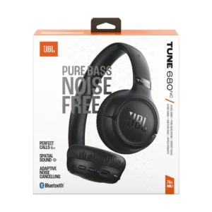 Empaque auriculares JBL Tune 680NC negros con ANC y 76 horas de batería