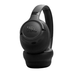 Auriculares JBL Tune 730BT negros con controles y puerto USB-C en ángulo
