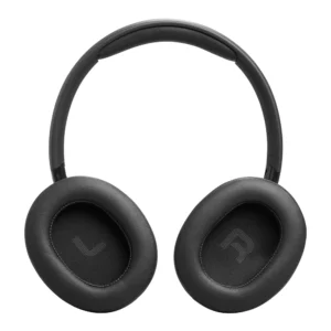 Auriculares JBL Tune 730BT negros con marcas L y R, vista frontal