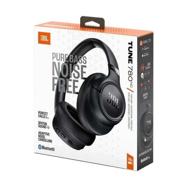 Caja audífonos JBL Tune 780NC negros con ANC y 76 horas de batería