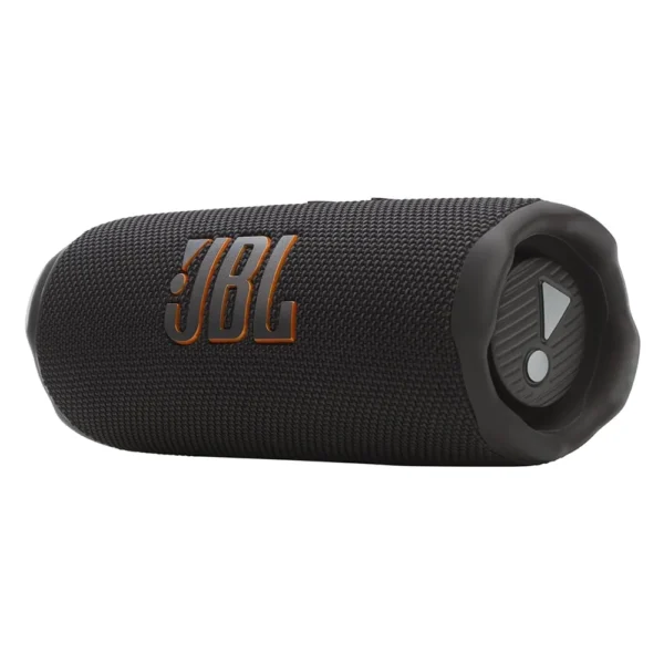 Parlante JBL Flip 7 BT Negro portátil con logotipo frontal y diseño resistente