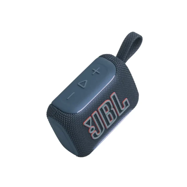 Parlante JBL GO 5 BT Azul compacto con logo naranja y diseño resistente al agua