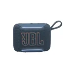 Parlante Bluetooth JBL GO 5 azul marino con logo naranja y asa integrada