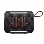 Parlante JBL GO 5 BT Negro compacto con tejido y logo naranja